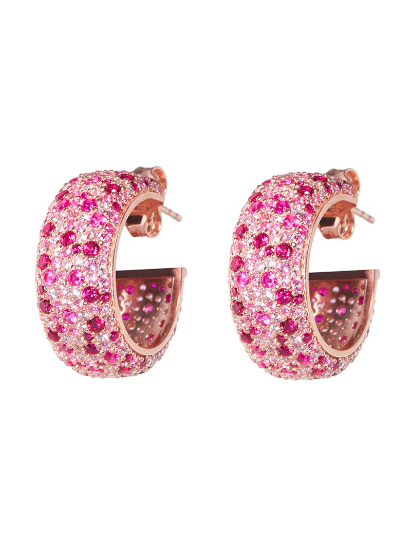 Audrey Pink Crystal Hoop