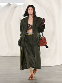 Corin Wool Coat with Bows in Willow