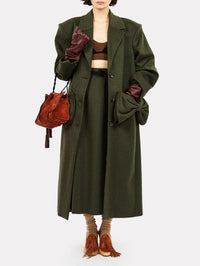 Corin Wool Coat with Bows in Willow