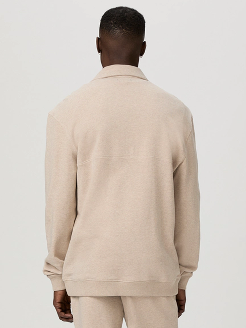 Davion Quarter Zip Pullover in Heathered Oatmeal