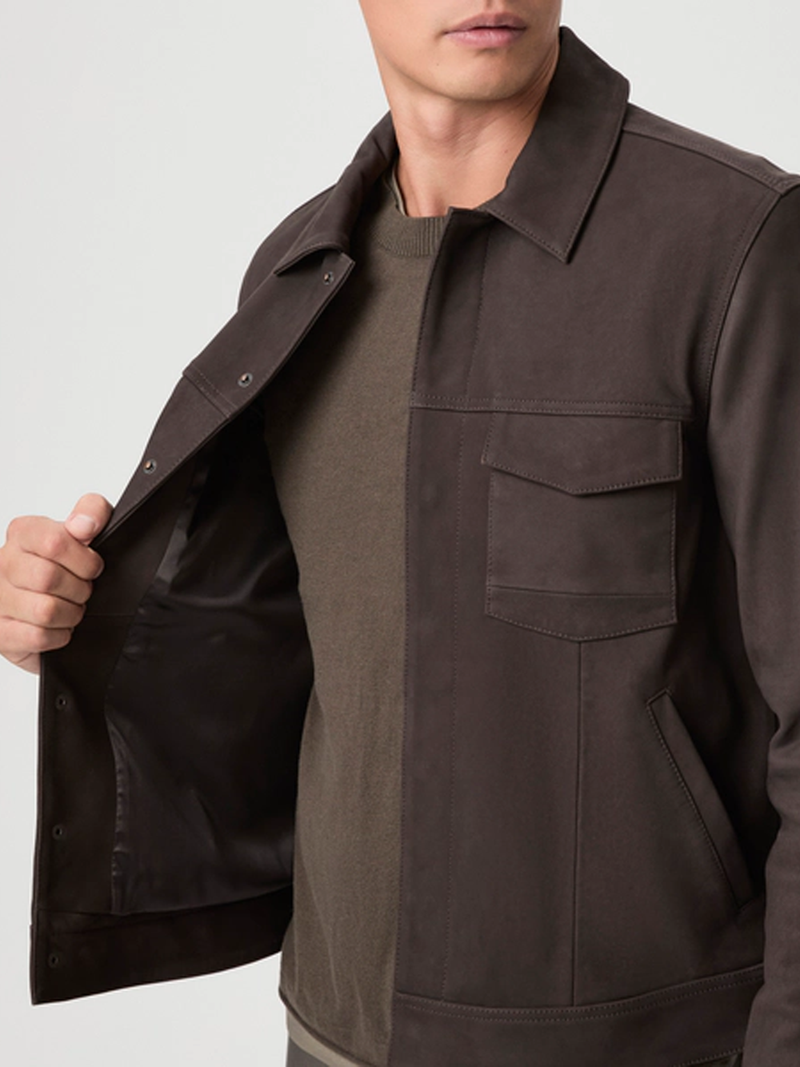 Pedro Leather Jacket in Dark Chocolate