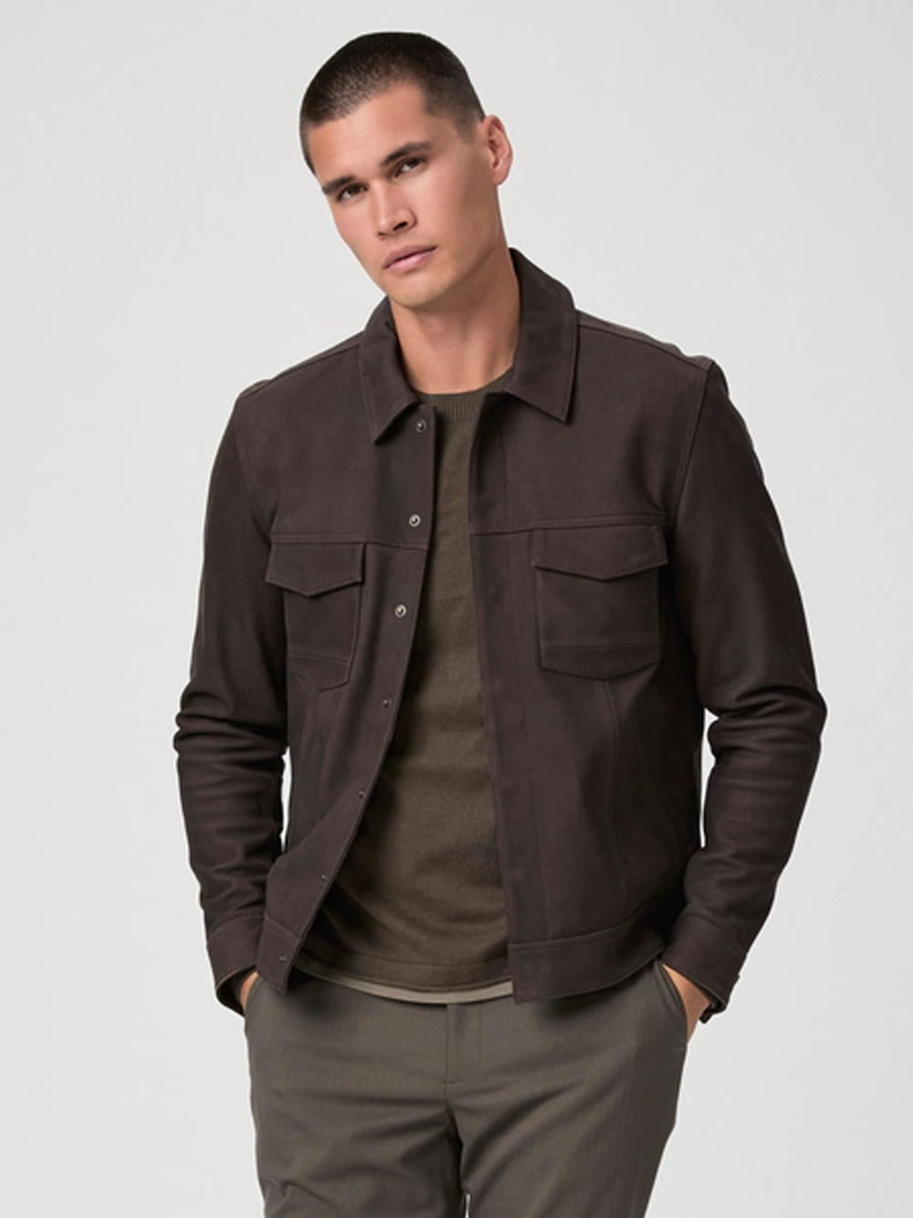 Pedro Leather Jacket in Dark Chocolate