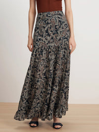 Heatheralyn Skirt in Navy Multi