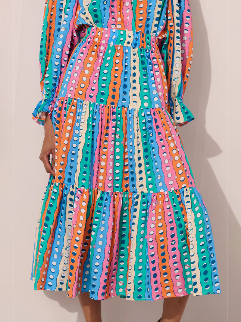Moonshine Ruffle Midi Skirt