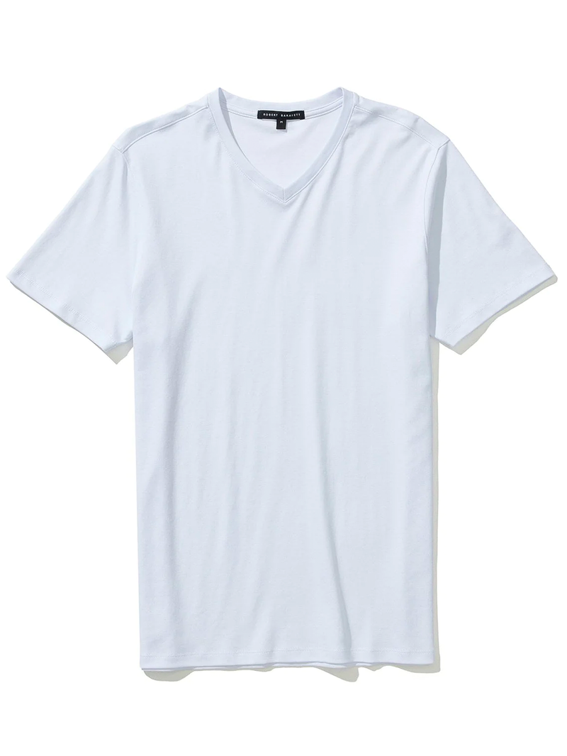 Short Sleeve V in White