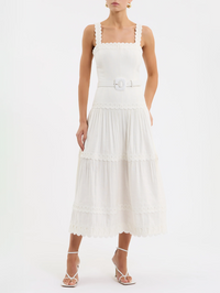 REBECCA VALLANCE Kahlia Midi Dress in Ivory in Ivory – Image 1