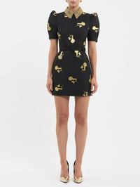 REBECCA VALLANCE Mariya Mini Dress in Black/Gold – Image 1