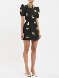 REBECCA VALLANCE Mariya Mini Dress in Black/Gold – Image 2