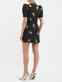 REBECCA VALLANCE Mariya Mini Dress in Black/Gold – Image 3