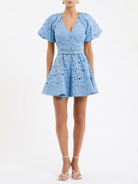 REBECCA VALLANCE Wilda Mini Dress in Blue in Blue – Image 1