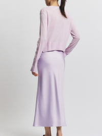 Talia Charmeuse Maxi Skirt in Lilac