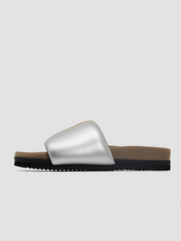 Stripe Slider Silver & Gold Sandal by ROAM-SILVER/GOLD-AMY Atelier