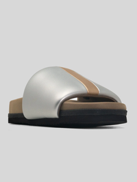 Stripe Slider Silver & Gold Sandal