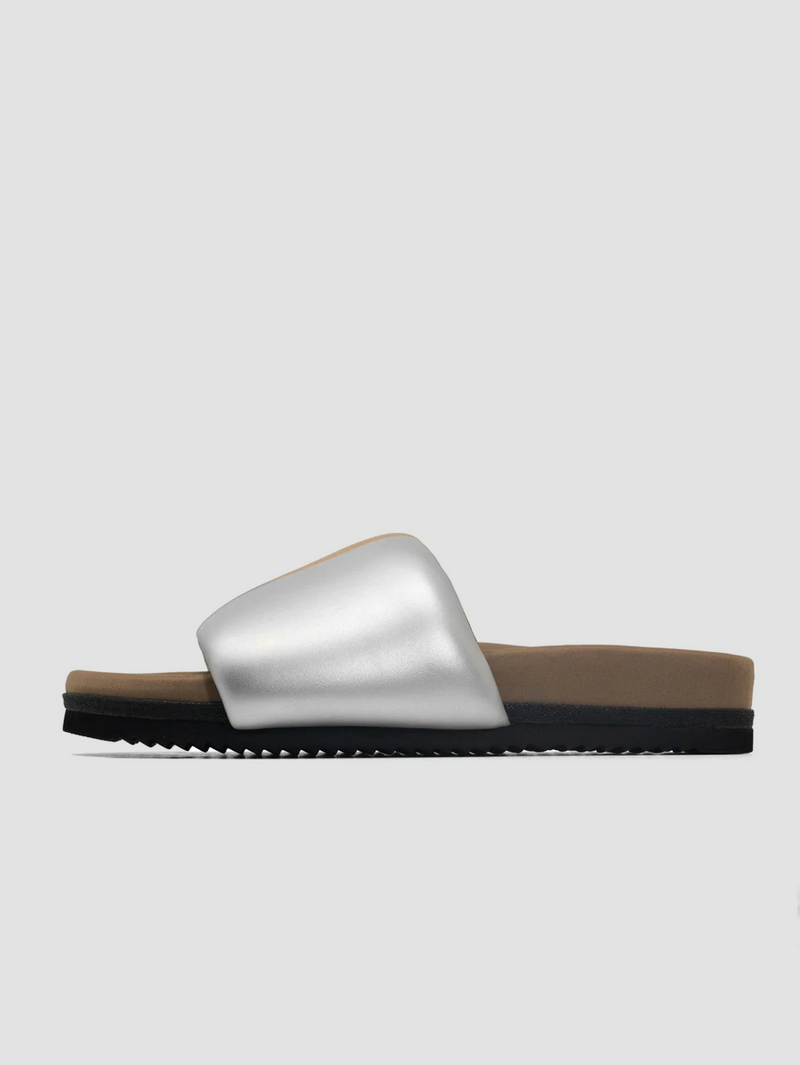 Stripe Slider Silver & Gold Sandal