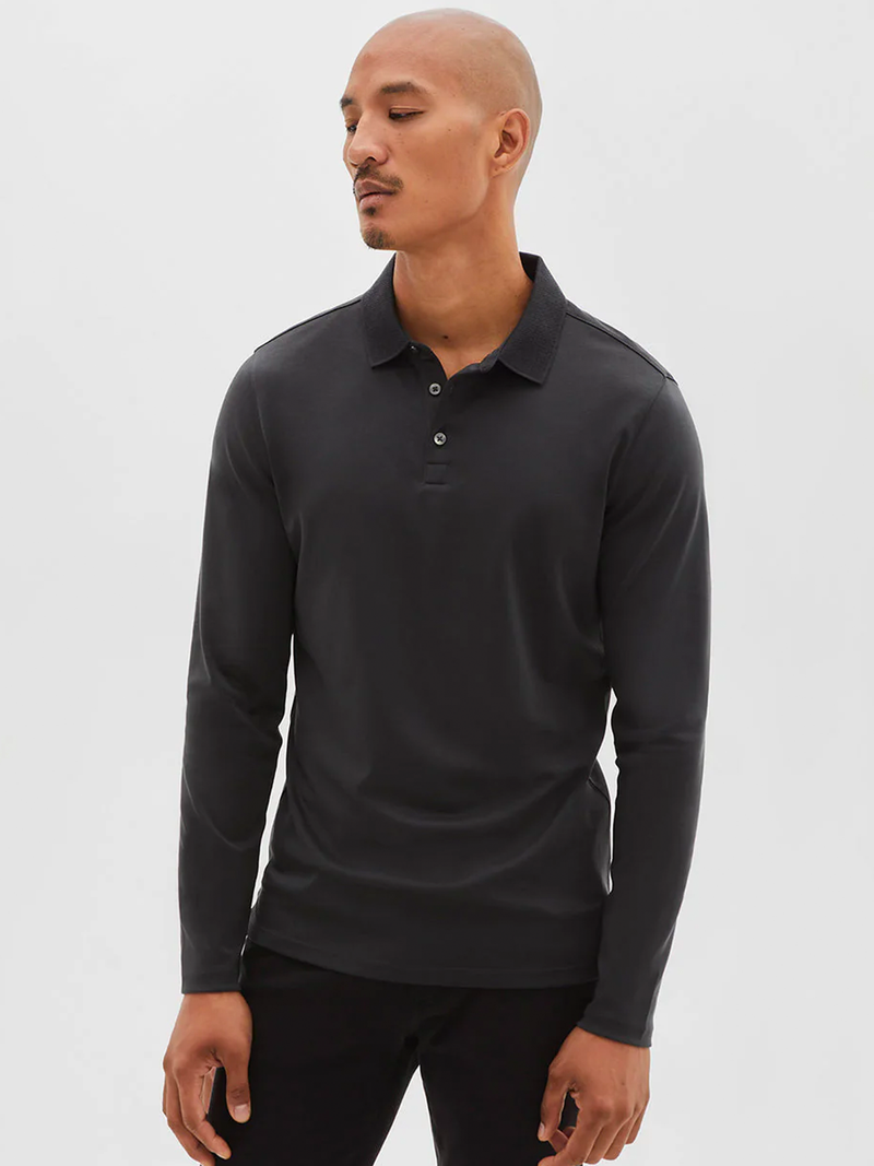 Georgia Long Sleeve Polo in Cannon