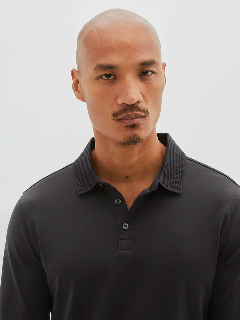 Georgia Long Sleeve Polo in Cannon