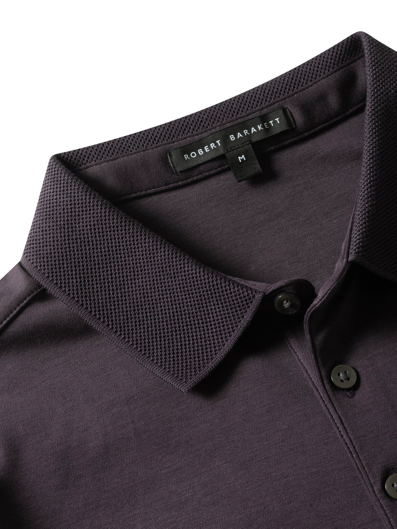 Georgia Long Sleeve Polo in Deep Eggplant