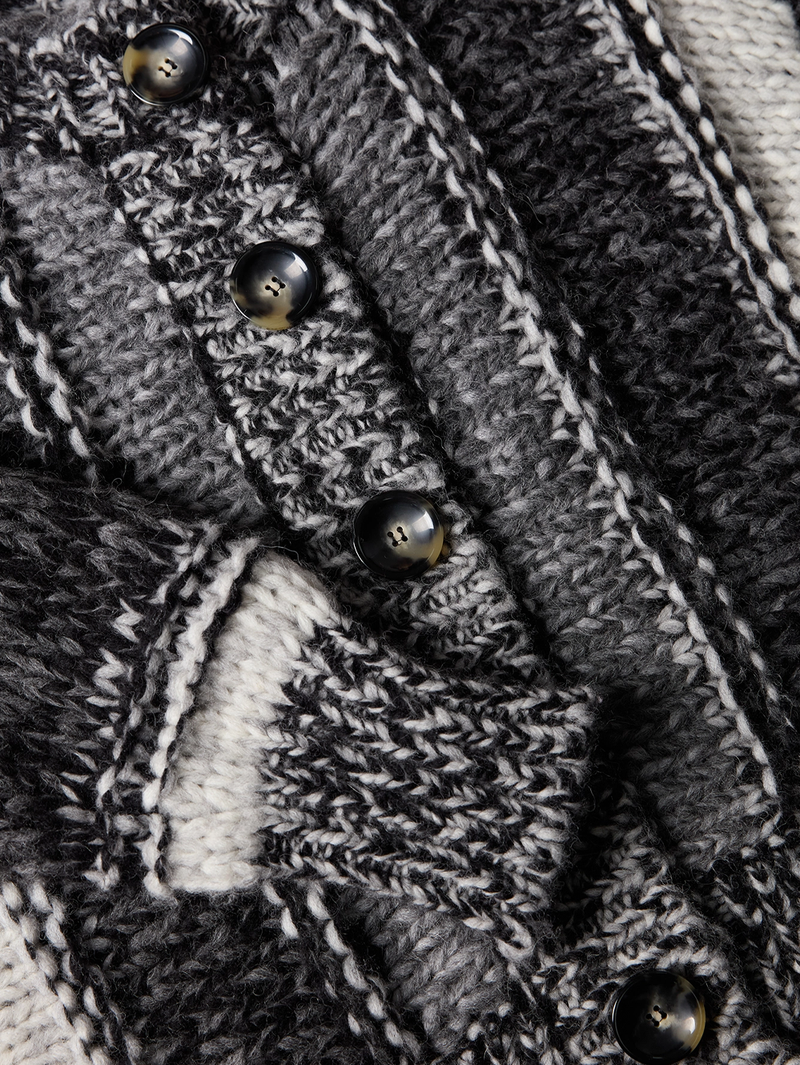 Coreana Mixed-Stripe Mouline Cardigan