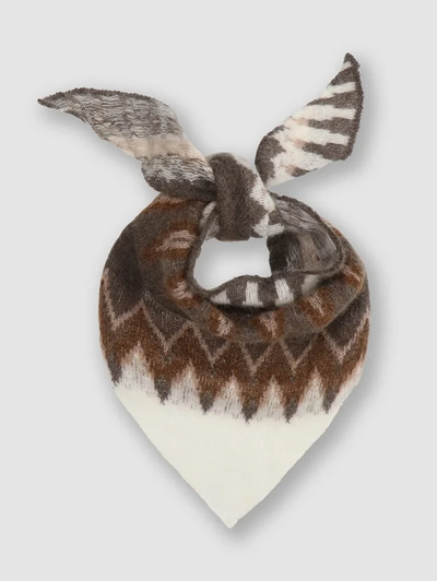 Fair Isle Bandana in Ecru/Taupe