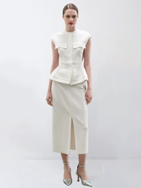 Stella Peplum Vest by RVN-IVORY-AMY Atelier