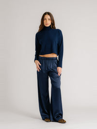 SABLYN Brynn High Rise Pull on Wide Leg Pant in Midnight Navy – Image 7