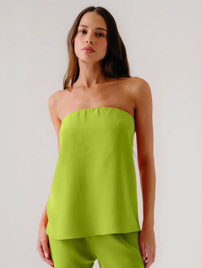 Camden Strapless Top in Chartreuse