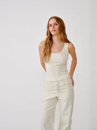 SABLYN Coco Scoop Neck Tank in Gardenia – Image 1