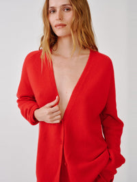 SABLYN Samson Relaxed Saddle Raglan Cardigan in Scarlet – Image 2
