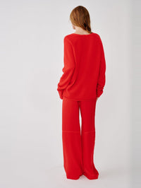 SABLYN Samson Relaxed Saddle Raglan Cardigan in Scarlet – Image 4