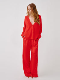 SABLYN Samson Relaxed Saddle Raglan Cardigan in Scarlet – Image 5
