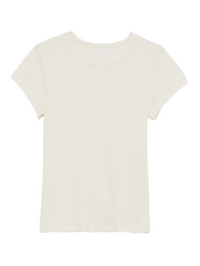 Yael Cropped Baby Tee in Gardenia by SABLYN - View 4