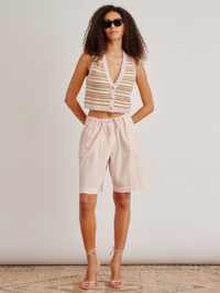 Callie Cashmere V-Neck Tank Vest in Buttercup