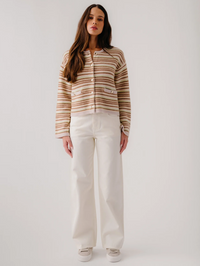 Charlene Cropped Welt Pocket Jacket Cardigan in Buttercup