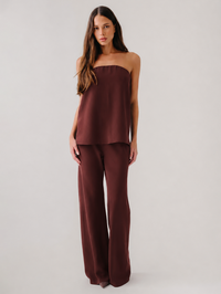 Naomi Bias Cut Pull On Pant in Cinnabar