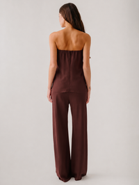 Naomi Bias Cut Pull On Pant in Cinnabar