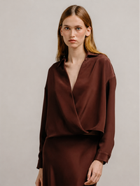 Tropez B Twisted Wrap Shirt in Cinnabar