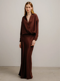 Tropez B Twisted Wrap Shirt in Cinnabar