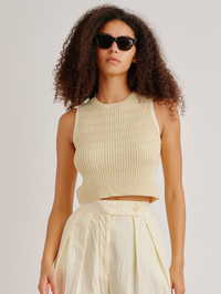 Aja Cropped Tank in Buttercup