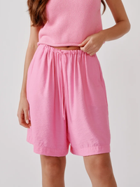 Gemma F Short Cinched Longer Short in Dahlia Pink