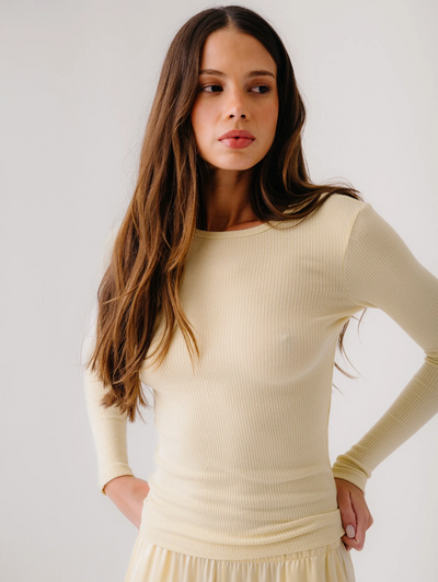 Quincy Long Sleeve Fitted Crewneck Tee