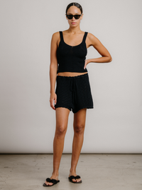 Thea Scoop Neck Tank in Black