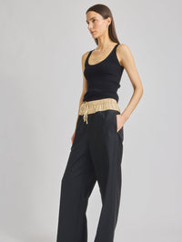 SAINT ART Ines Ribbed Tank in Black - 1