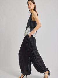 SAINT ART Ronan Pleated Chiffon Pant in Black - 2