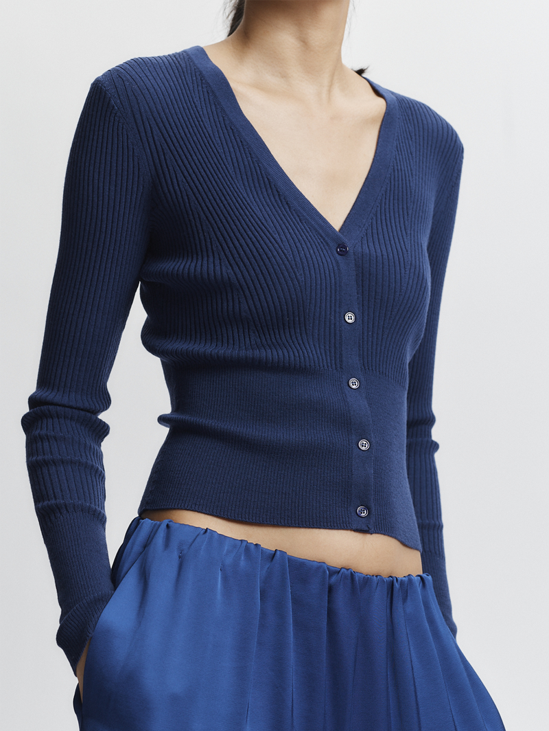 Braylon Rib Cardigan Sweater