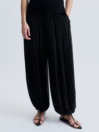 Ronan Pleated Chiffon Pant in Black