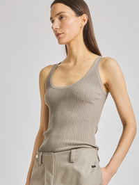 Ines Ribbed Tank in Cobblestone