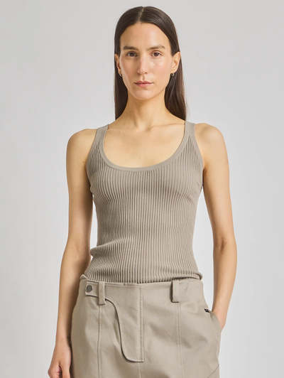 Ines Ribbed Tank in Cobblestone