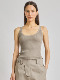 Ines Ribbed Tank in Cobblestone