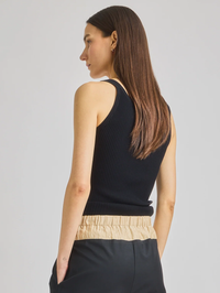 Ines Ribbed Tank in Black