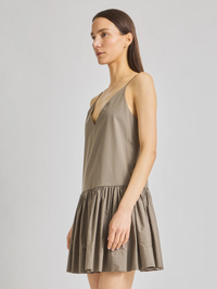 Remi Poplin Dress in Cobblestone